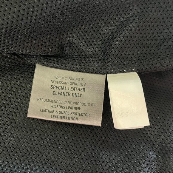 Wilsons Leather Black Leather Moto Jacket Mens LARGE Lined Zip Biker ~ READ - Picture 8 of 10